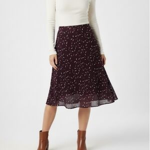 Vintage Talbots Purple Patterned Silk A-Line Skirt